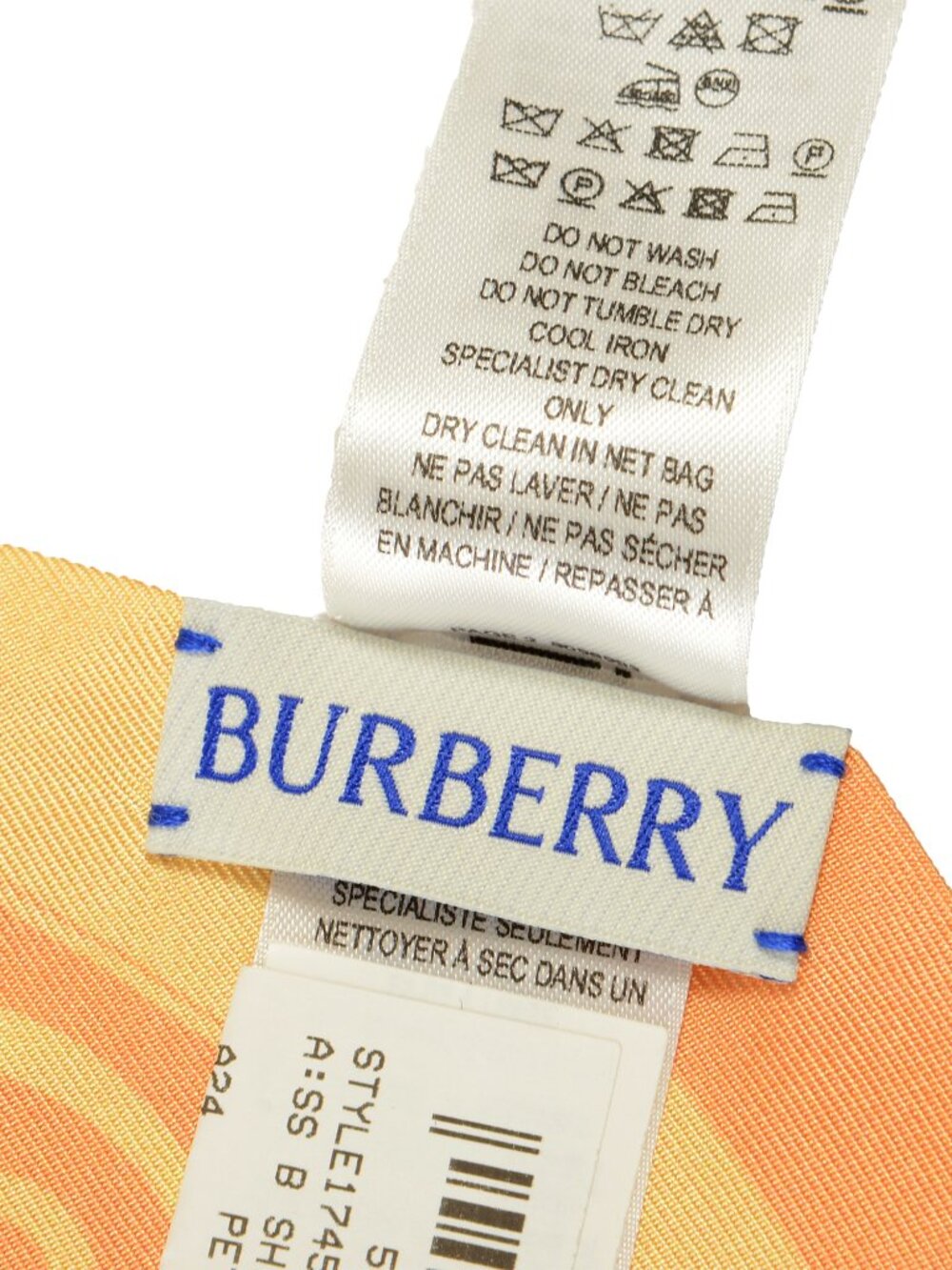 Burberry "SS B Shield Skinny Silk" Petal 100% Silk Neck Scarf - Picture 4 of 4
